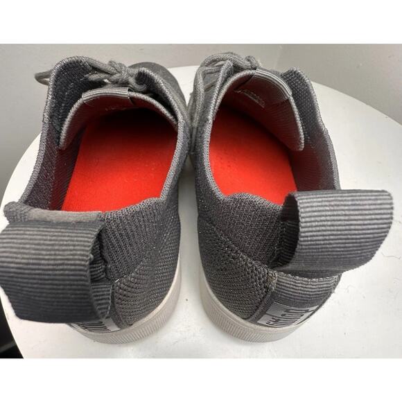 FitFlop Women 7.5 Rally Knit Trainer Sneakers Metallic‎ Gray Shimmer Activewear - Picture 5 of 16